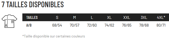 guide des tailles race bw men
